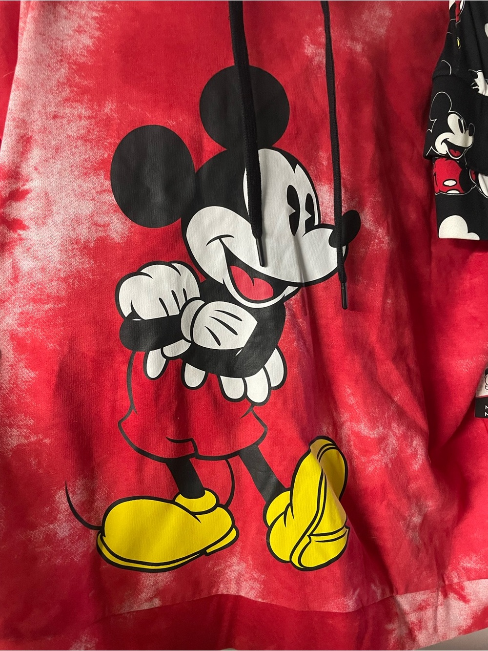 Disney Red and Black Mickey Mouse Tie-Dye Hoodie and legging set BNWT - Picture 2 of 4